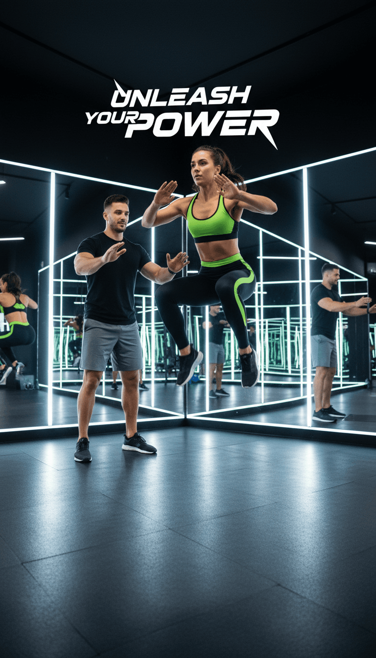 Athlete performing box jumps with coach